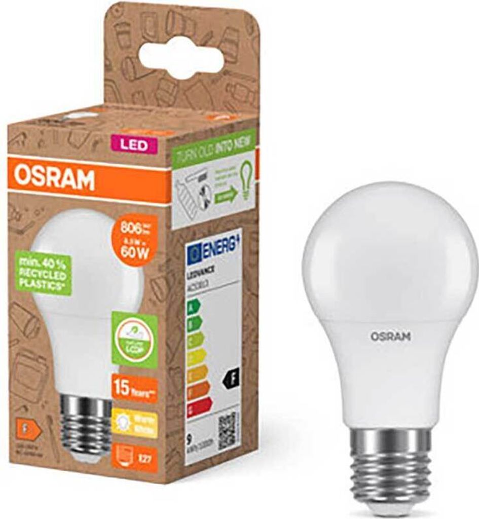 Osram 4058075831803, 8,5 W, 60 W, E27, 806 lm, 15000 h, Produktbild 