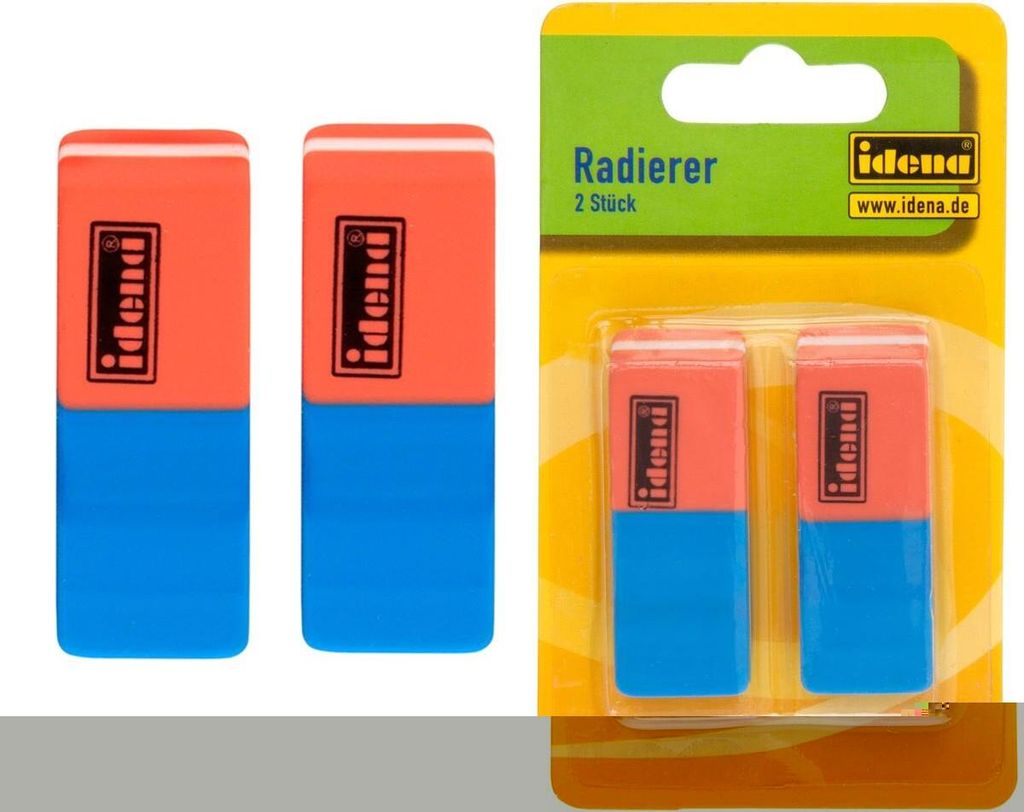 Idena Radierer Blei/Tinte 2 Stück