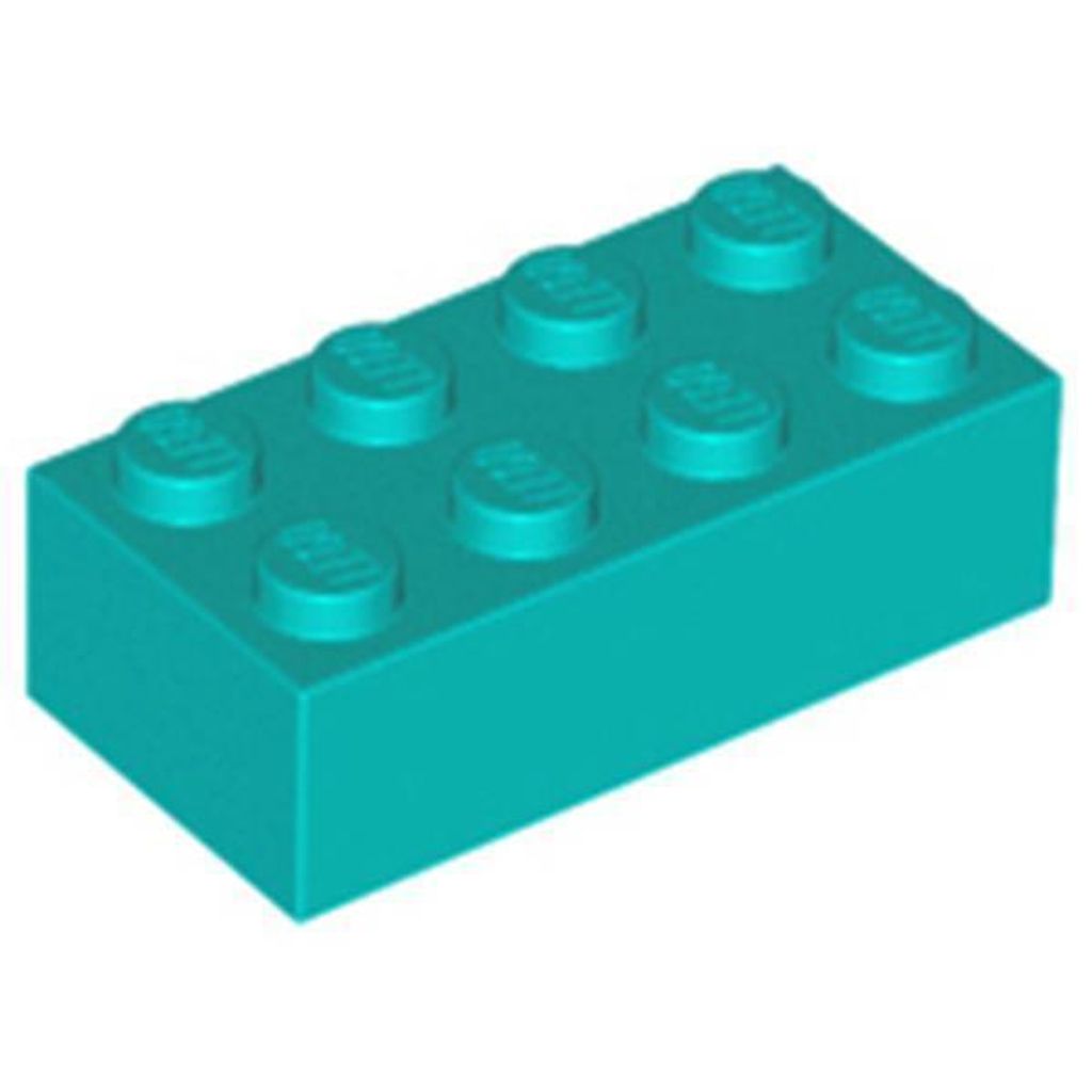Lego 2x4 Stein 3001 - 10 Stück Dunkles Türkis