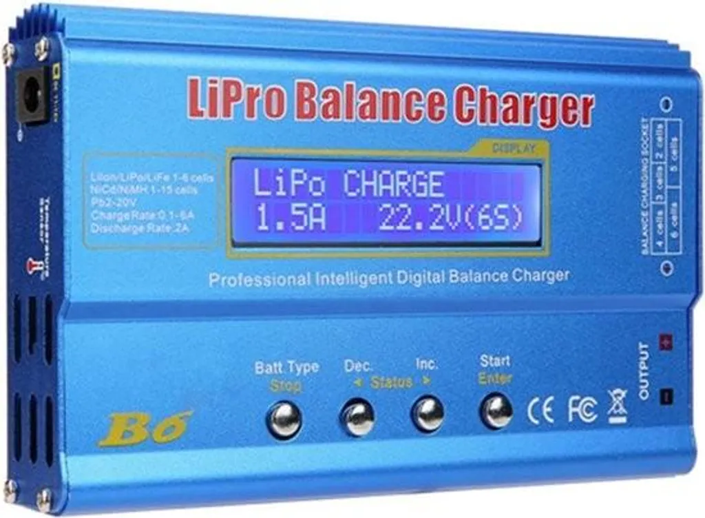 Chargeur Intelligent B6 80W avec Écran LCD pour Batterie LiPo et LiFe