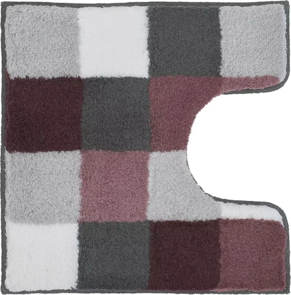 Tapis de WC Antidérapant Caro Rose 55x55 cm : Fini le Sol Froid et Glissant