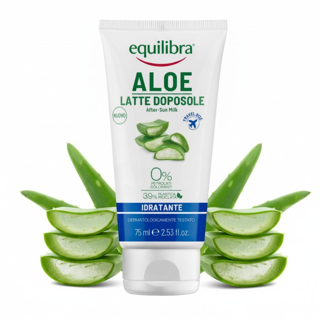 Equilibra Aloe After Sun Lotion 75 ml Beruhigende After Sun Pflege für Gesicht und Körper mit Aloe Vera Feuchtigkeitspflege nach dem Sonnenbaden