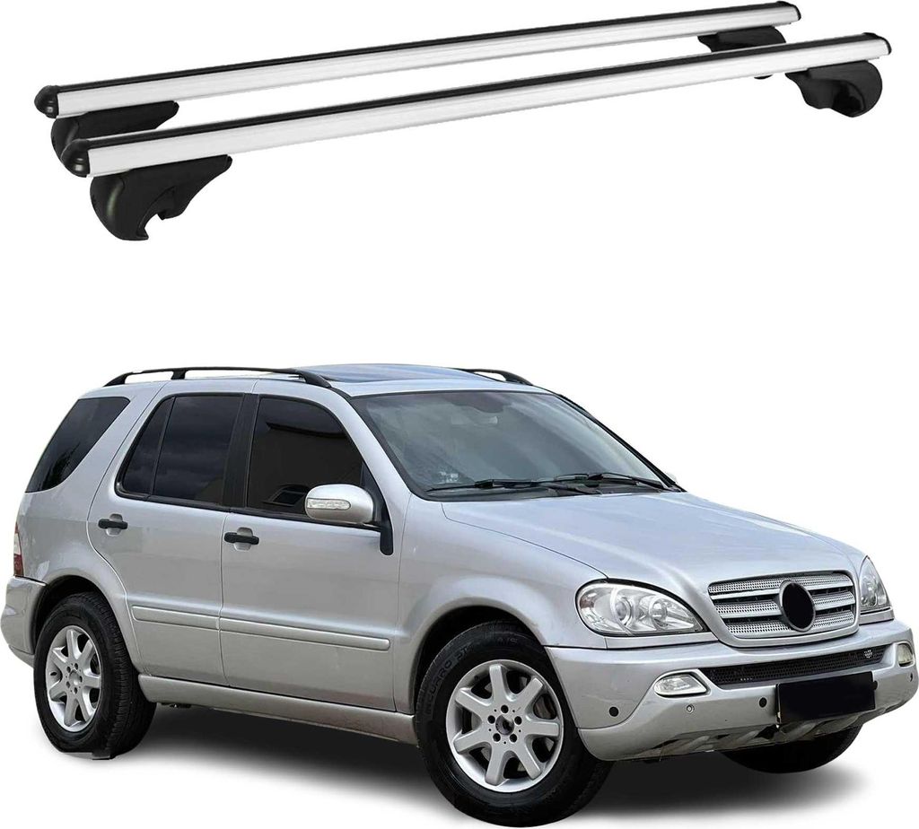 Dachträger Grundtäger für Mercedes ML Klasse W163 1998-2005 75kg Alu Silber 2x