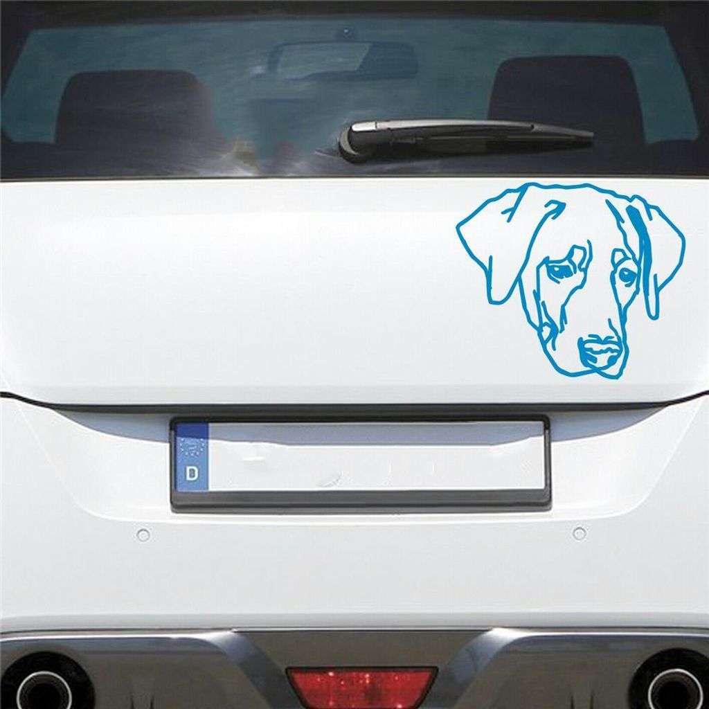 Auto Aufkleber Labrador LABI Labbi Hund Dog Hundekopf Hundefreund 15x13 cm Hellblau Sticker Heckscheibenaufkleber
