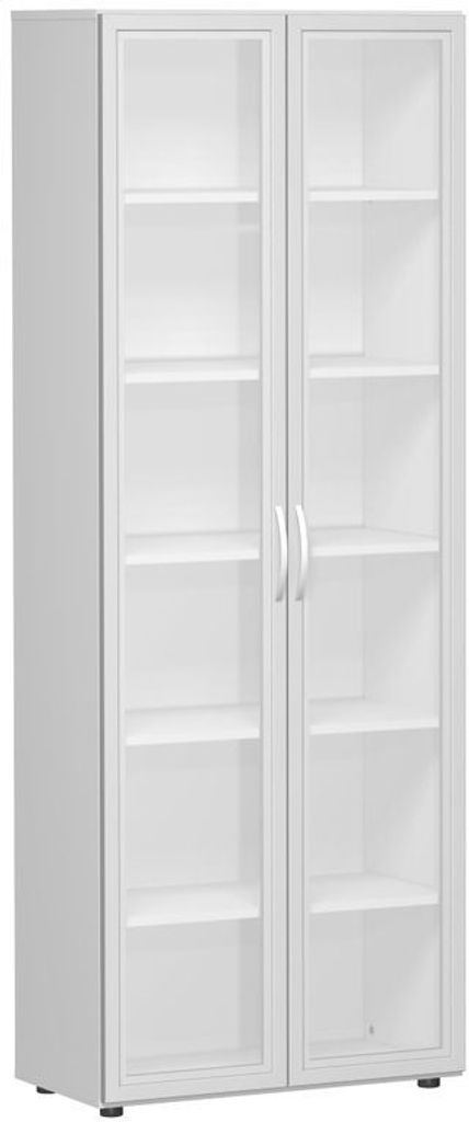 Geramöbel Flügeltürenschrank mit satinierten Glastüren im Holzrahmen, mit Standfüßen, inkl. Türdämpfer, nicht abschließbar, 800x420x2160, ...