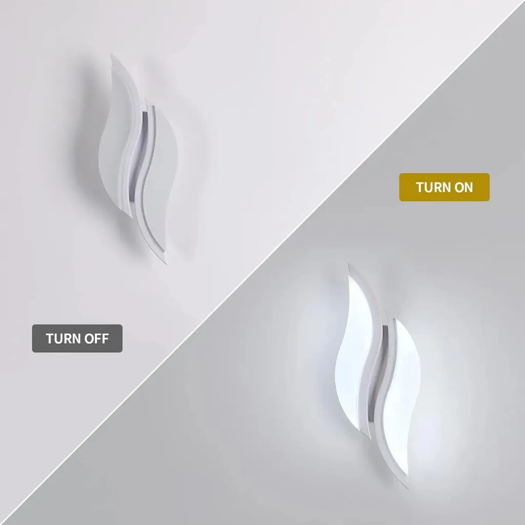 Lampe murale LED design rectangulaire 12W éclairage intérieur blanc - 7