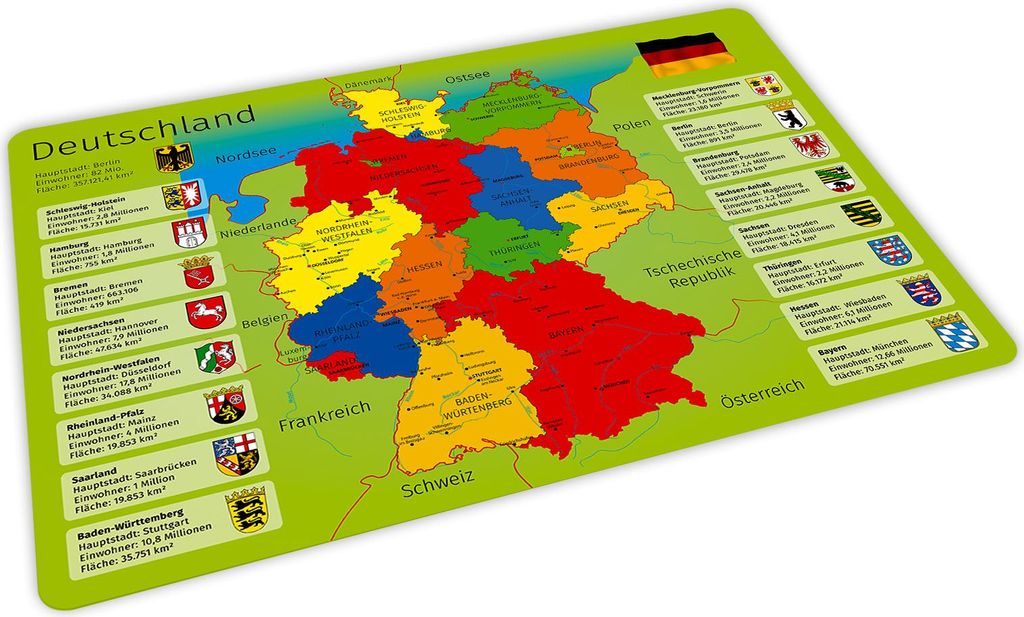 stabiles Vinyl Tischset - Deutschland Kinder Platzset Produktbild 