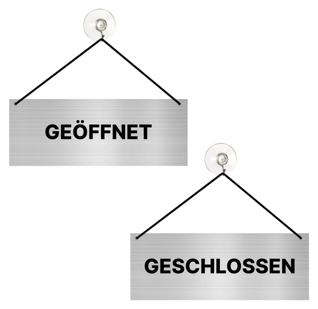 Geöffnet Geschlossen Hängeschild Schild 16cmx6cm mit Produktbild 
