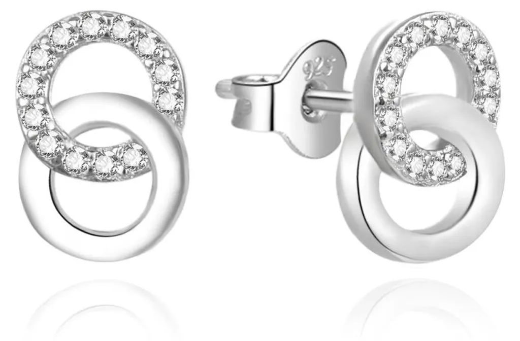 Boucles d'oreilles argent 925 et oxyde de zirconium scintillant 6mm