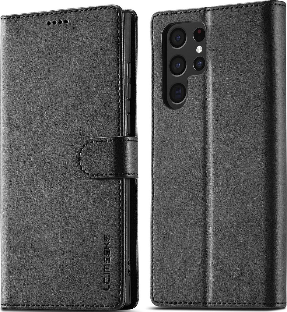 Samsung Galaxy S22 Ultra 5G Hülle, Klapphüllen Brieftasche Leder Magnetverschluss Ständer Schutzhülle für Galaxy S22 Ultra 5G Schwarz