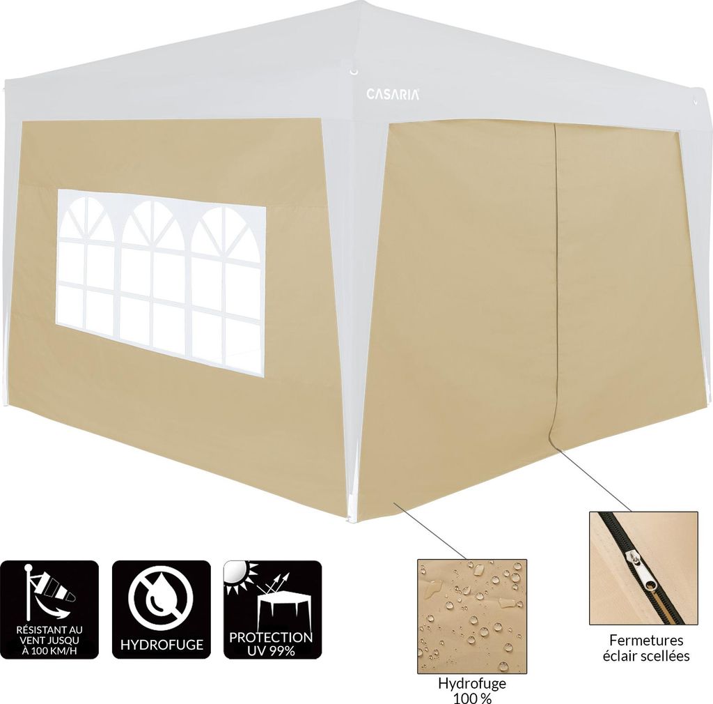 2x Parois latérales pour tonnelle pop up pavillon fenêtre Image du produit 