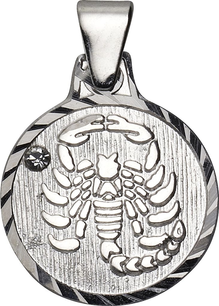 F Anhänger 925/- Sterling Silber 1,7cm weiß Kristall weiß 203240082SK