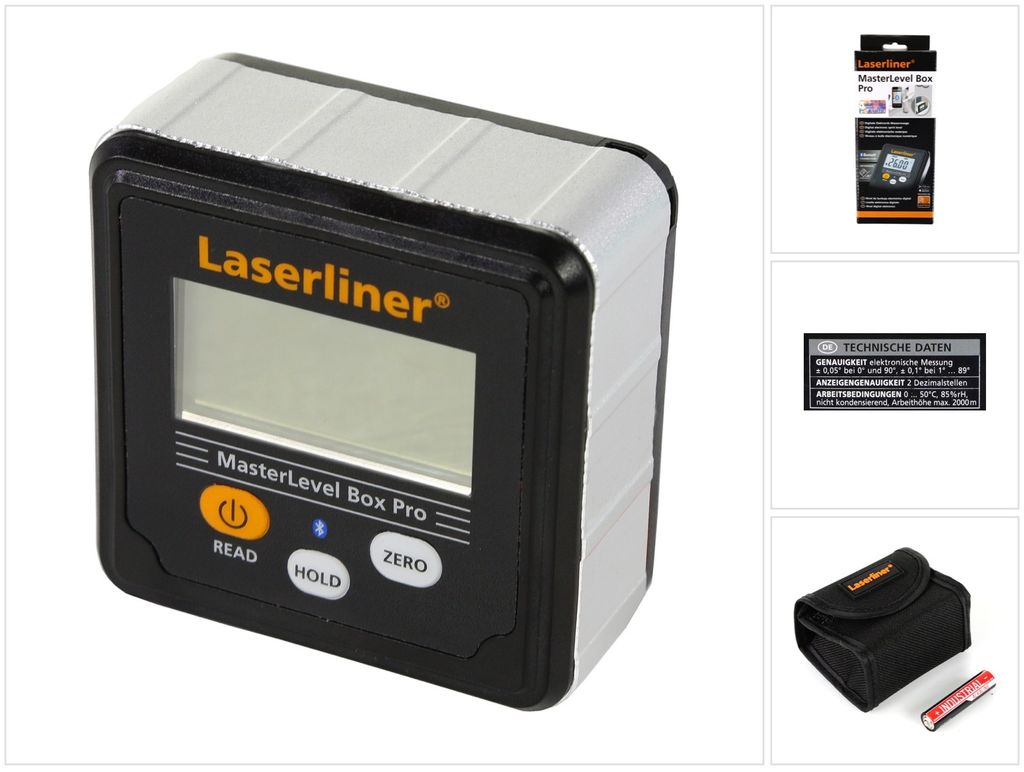 Laserliner MasterLevel Box Pro, Schwarz, Grad, AAA/LR03, 1,5 V, 0 - 50 °C, -20 - 70 °C