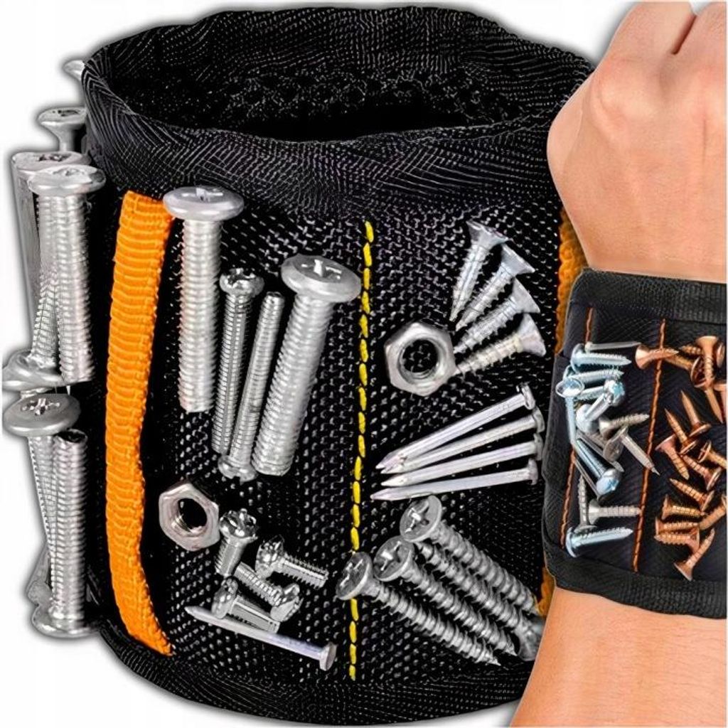 Magnetický náramok na náradie s 15 magnetmi, vreckami a Obrázok produktu 
