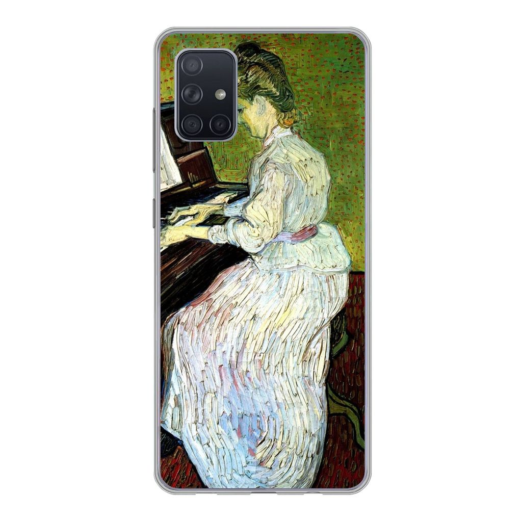 MuchoWow Handyhülle Schutzhülle Hülle für Samsung Galaxy A71 Marguerite Gachet am Klavier - Vincent van Gogh Silikon Softcase Handy Hülle - ...