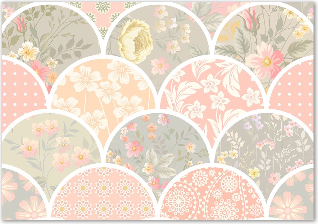 Tulup Leinwandbild - 100x70 cm - Wandkunst - Drucke auf Leinwand - Leinwanddruck - Blumen & Pflanzen - Rosa - Ornamente