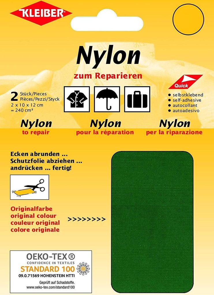 KLEIBER Nylon-Flicken selbstklebend grün 2 Stück Produktbild 