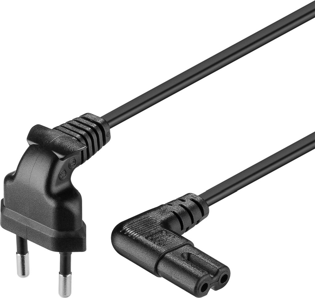 Goobay | Netzkabel | Eurostecker (Strom CEE 7/16) | Strom IEC 60320 C7 | 0,75 m | Schwarz