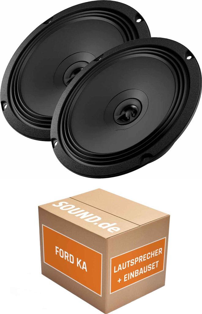 Lautsprecher Boxen Einbaupaket Front Audison APX 6.5 passend für Ford Ka Typ RU8 + 4/5-Türer | 2x Tief-Mitteltöner mit integriertem Hochtöner 2...