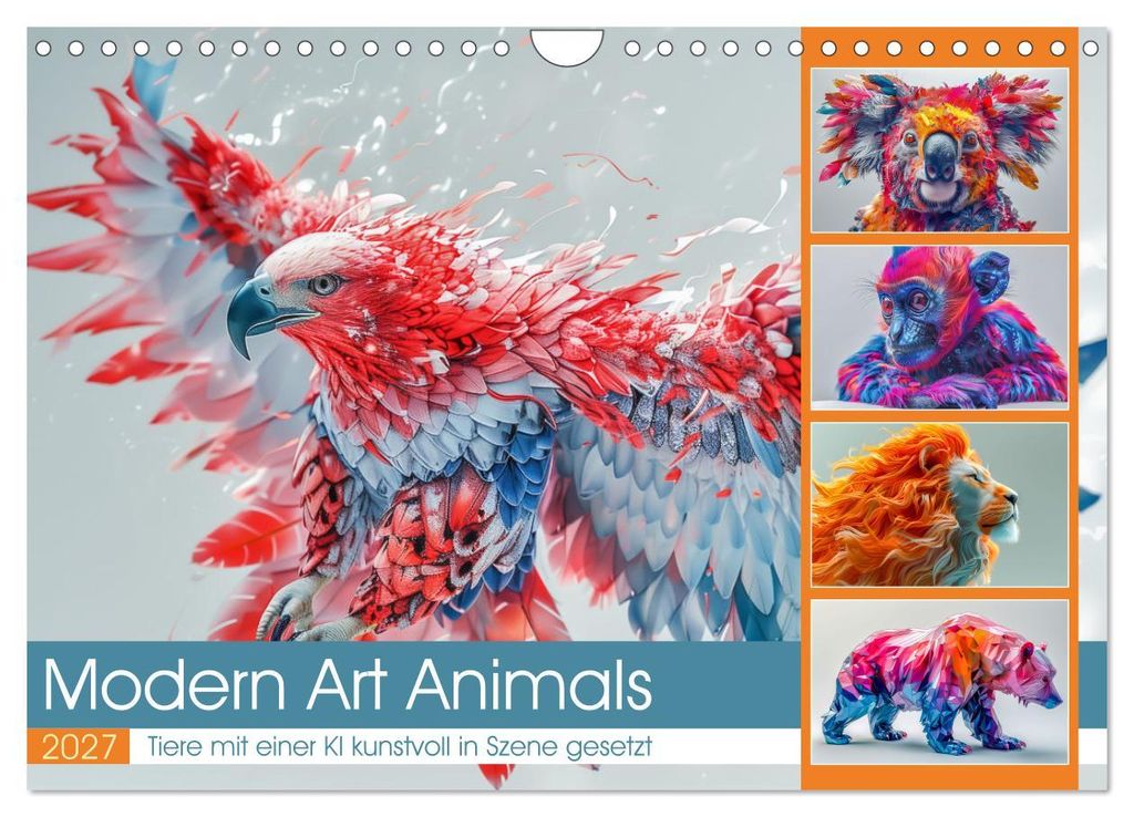 Modern Art Animals (Wandkalender 2027 DIN A4 quer), CALVENDO Monatskalender