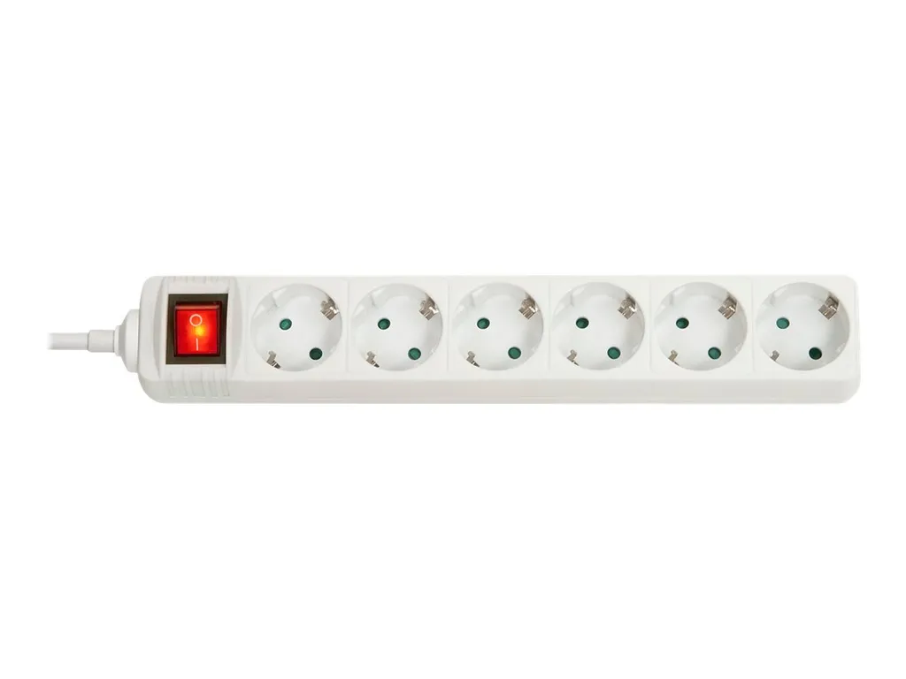 presa Schuko a 6 vie con interruttore