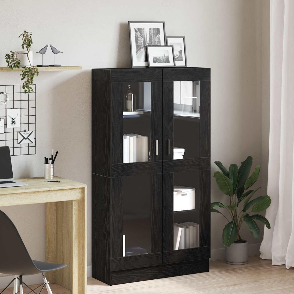 Maison Exclusive - Bücherregal Schwarz Eichen-Optik 82,5 x 30,5 x 150 cm