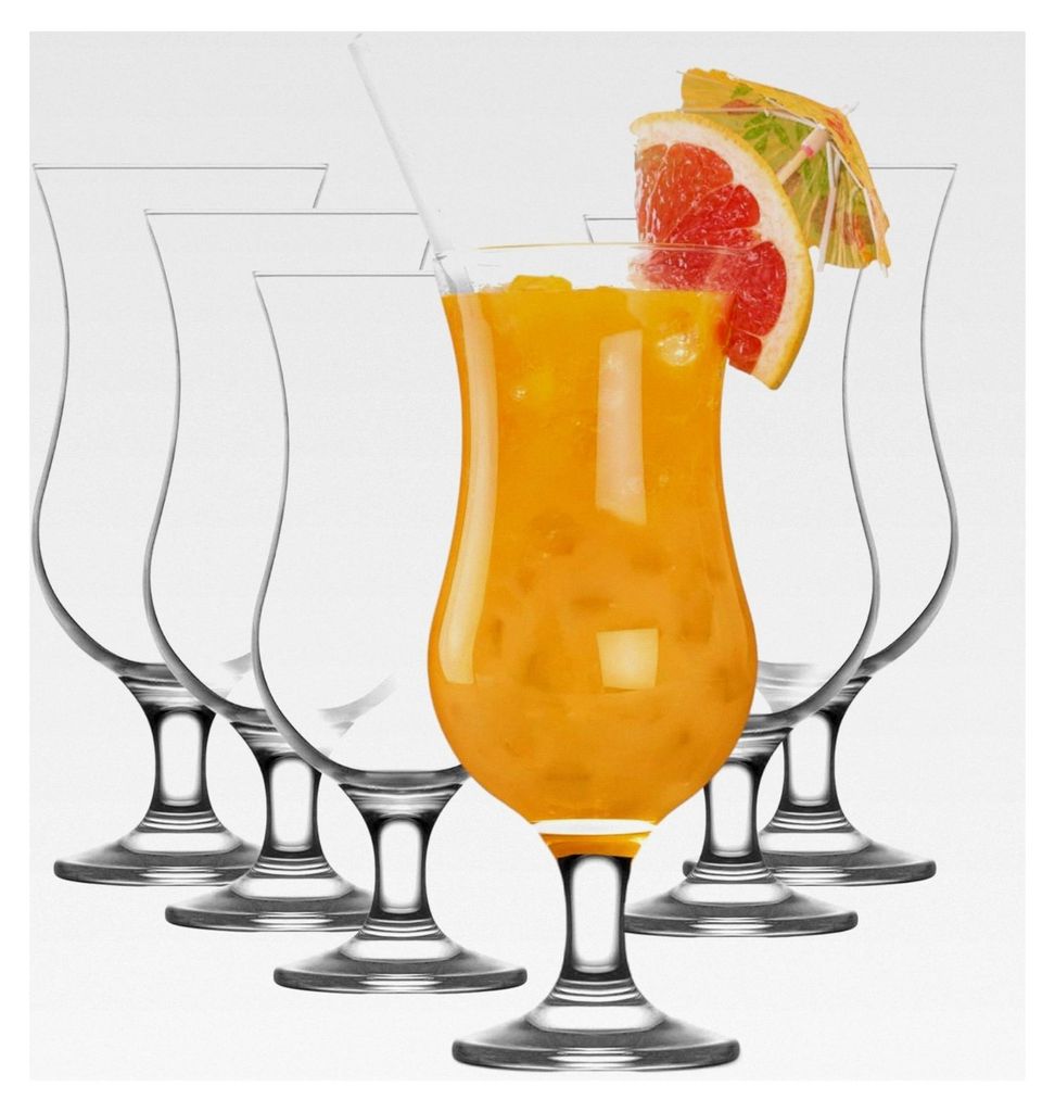 Cocktailgläser Set 6 Stück | 460 ml | 20 cm hoch | Longdrinks Smoothies Glas Pina Colada Gläser | 100 % bleifrei, hergestellt in der EU