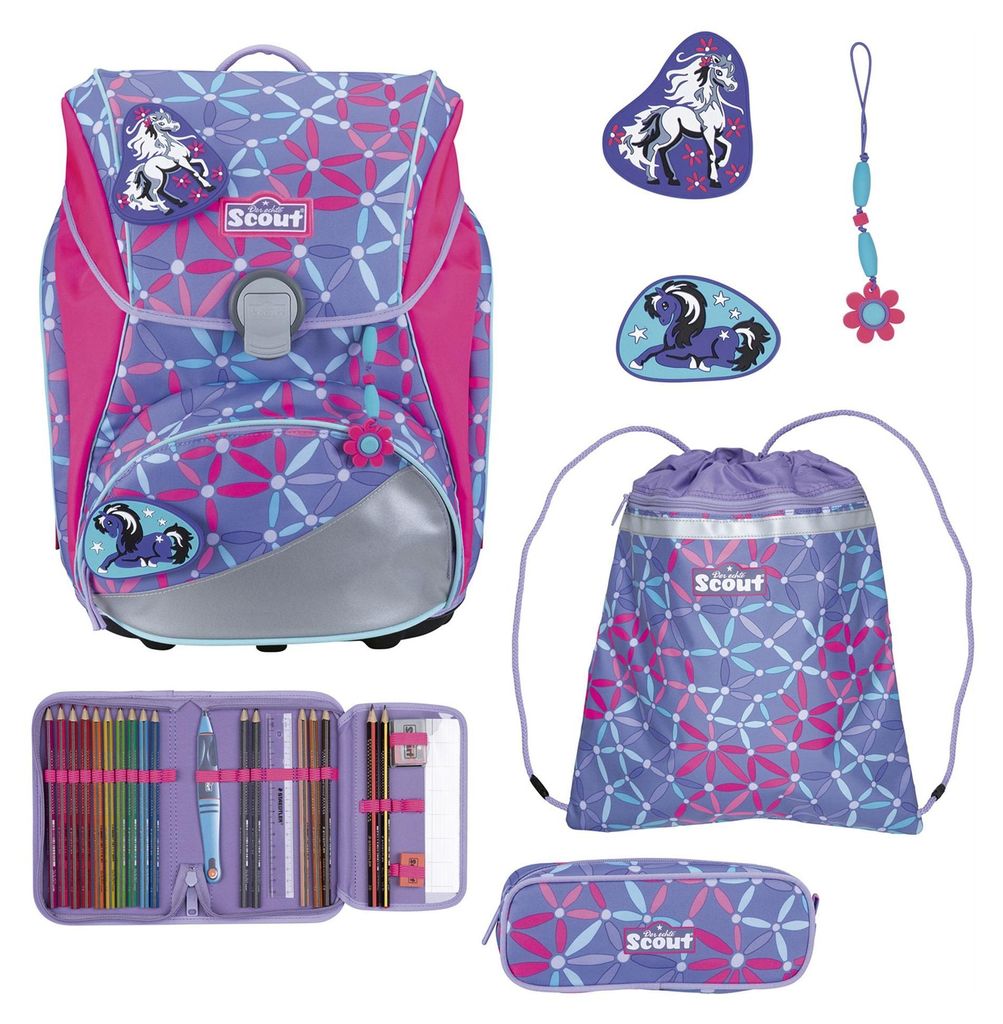 Scout sac d'école Alpha Set 4 pièces Pony Love lilas Image du produit 