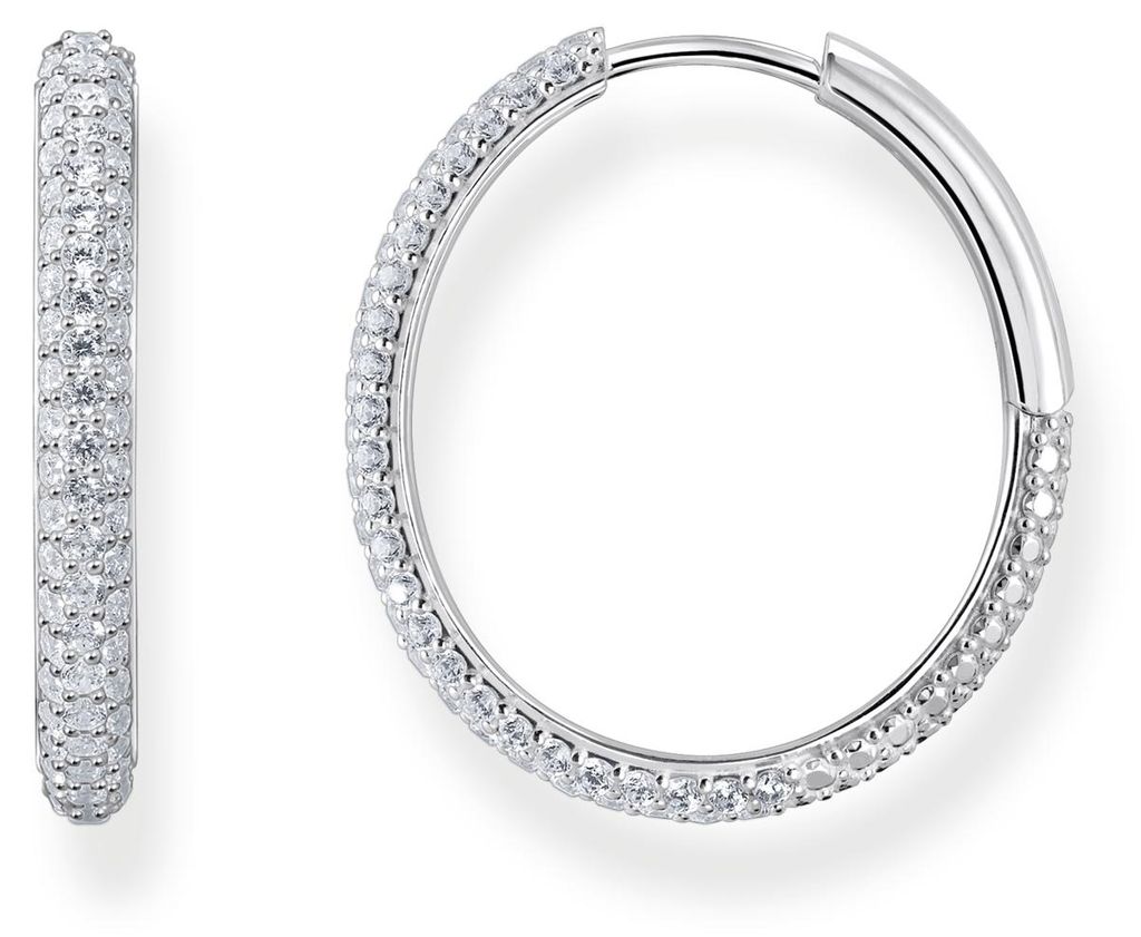 Thomas Sabo Ohrhänger Creolen Mit Zirkonia-Pavé Weiß Silber Produktbild 