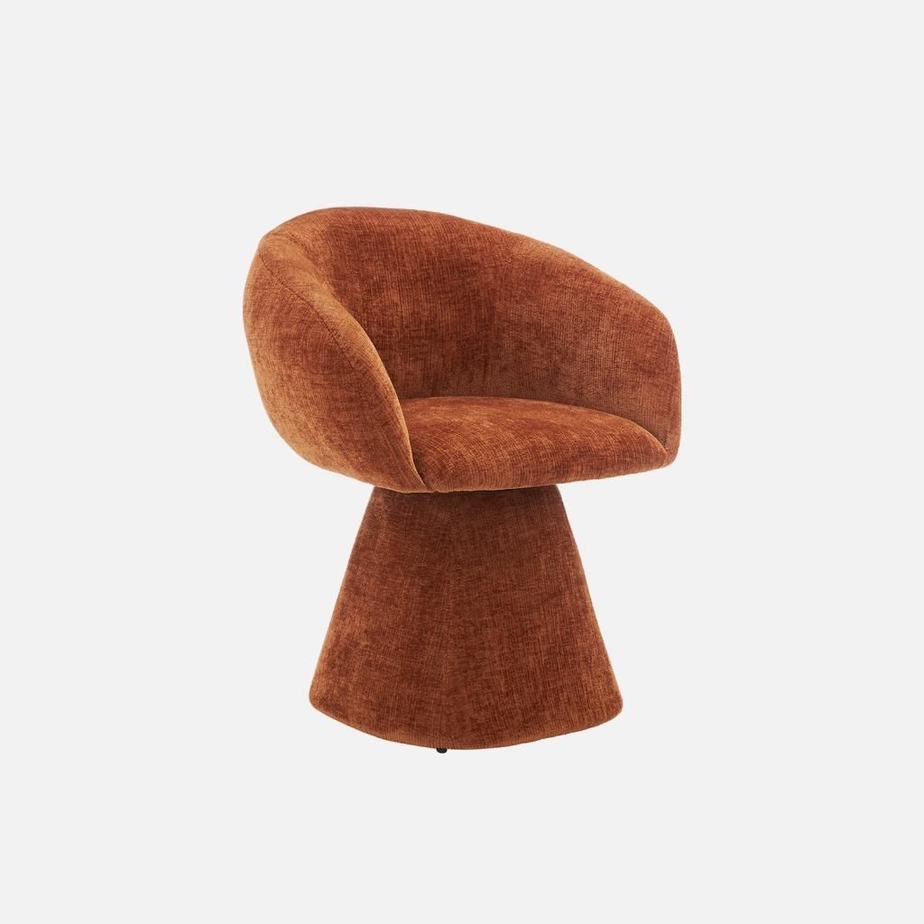 sweeek - Drehsessel 180° mit Baumwollbezug - Terracotta Produktbild 