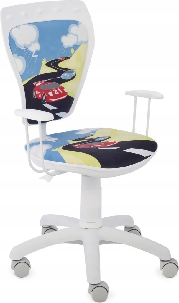 Sedia da Scrivania per Bambini Girevole 55x97cm | Motivo Automobili