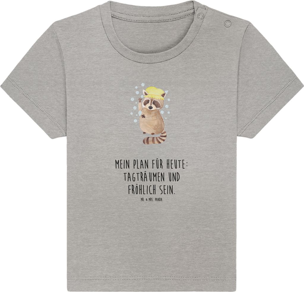 Mr. & Mrs. Panda Babyshirt Waschbär 0. - 6. Monat - Heather Grey - Geschenk, Plan, T-Shirt, Seifenblasen, Lustige Sprüche, Baby Shirt, Kinder, Je...