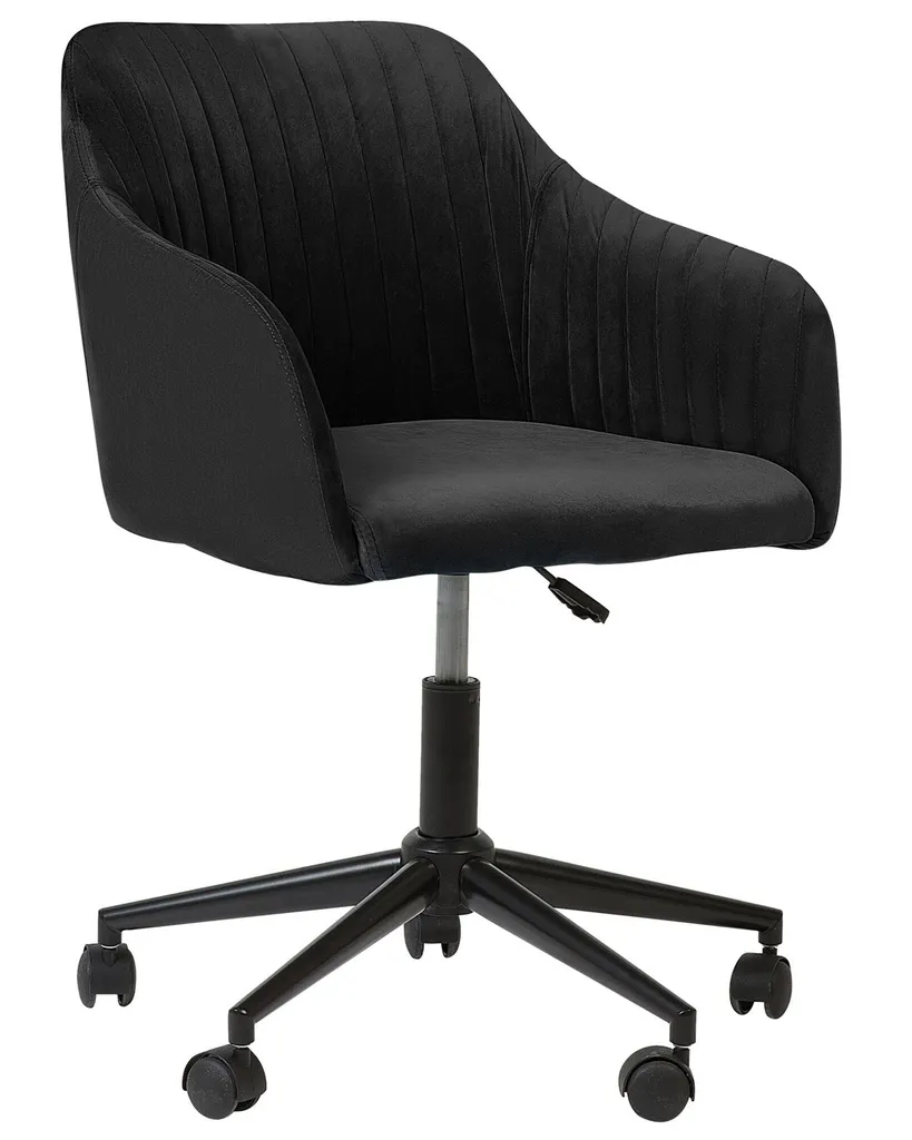 Fauteuil de Bureau Pivotant en Velours Réglable en Hauteur Style Moderne