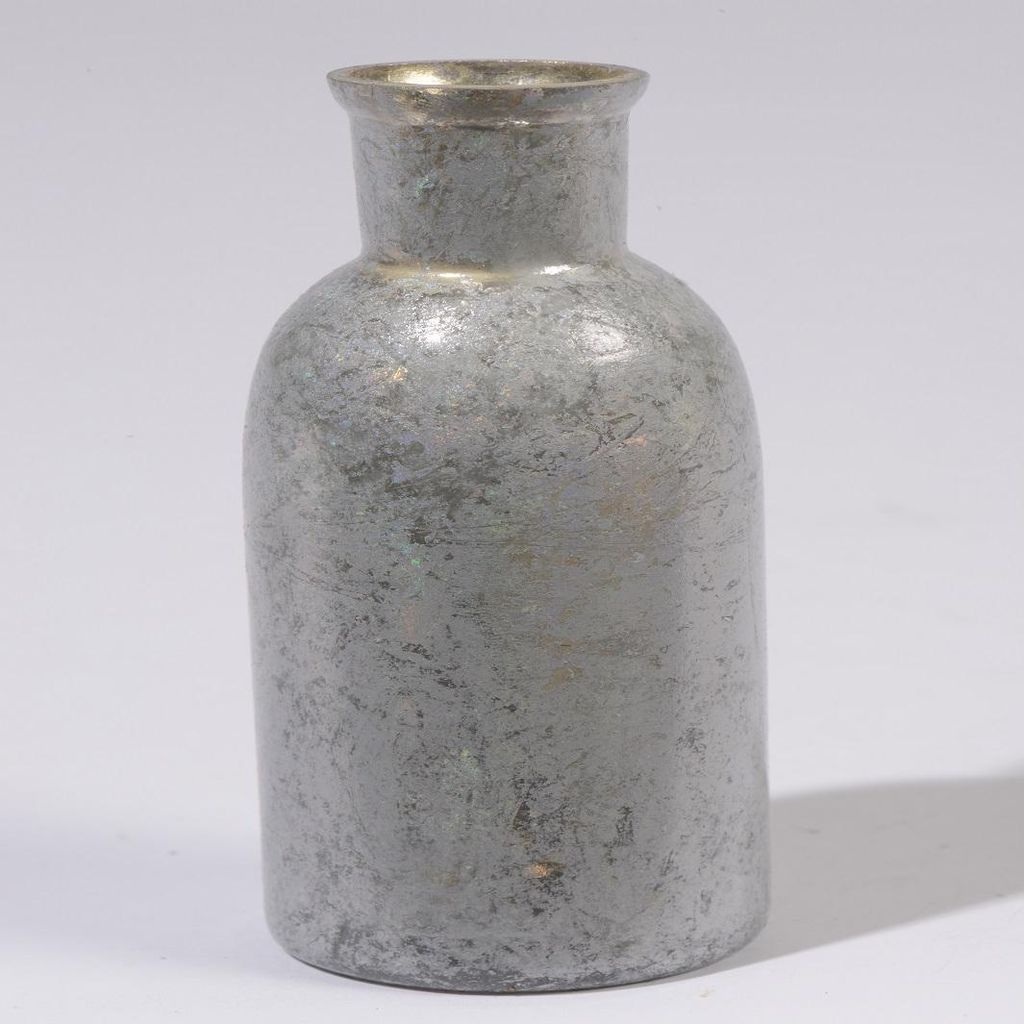 Vase Glas Eisfinish satin silber Ø4 cm H8 cm