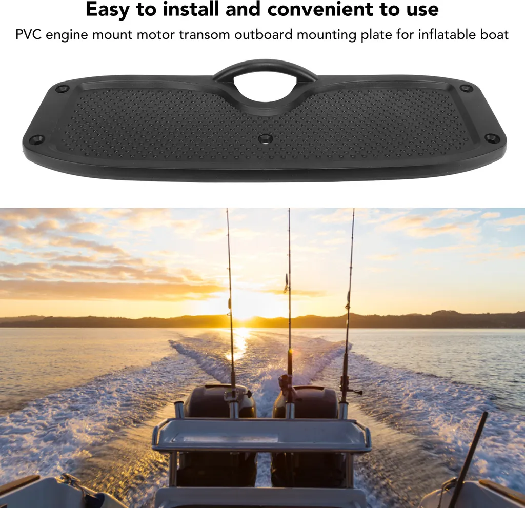 Supporto Specchio di Poppa in PVC Nero per Motore Fuoribordo Kayak
