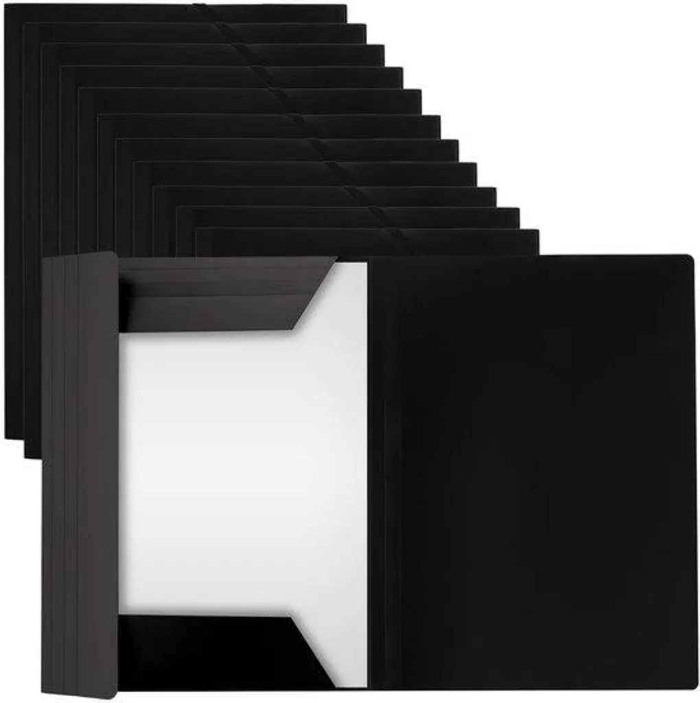 Porte-documents A4 noir 32 x 24 cm en plastique rigide pour archives