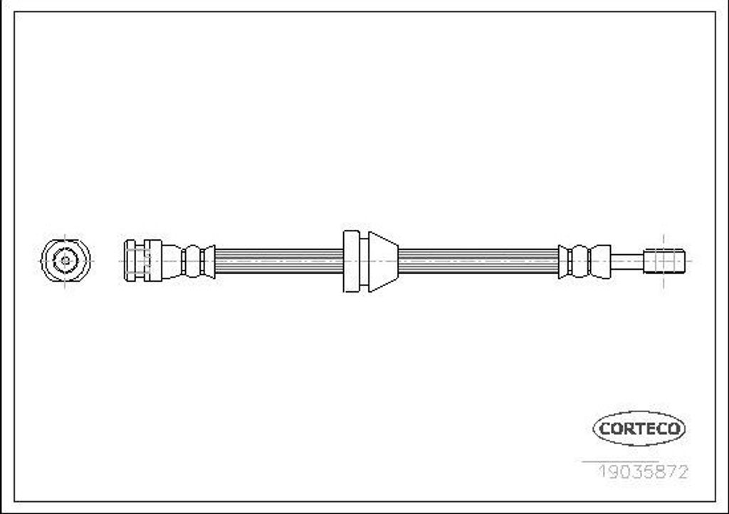 CORTECO 19035872 Bremsschlauch Vorne für CHEVROLET Aveo / Kalos Schrägheck (T250, T255) für DAEWOO KALOS (KLAS)