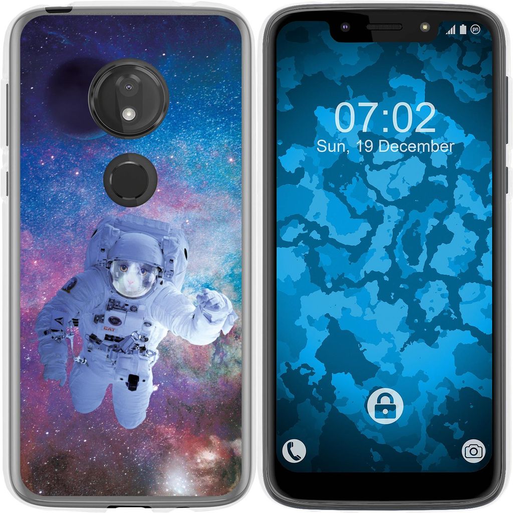 PhoneNatic Case kompatibel mit Motorola Moto G7 Play Silikon-Hülle Space Catronaut M5