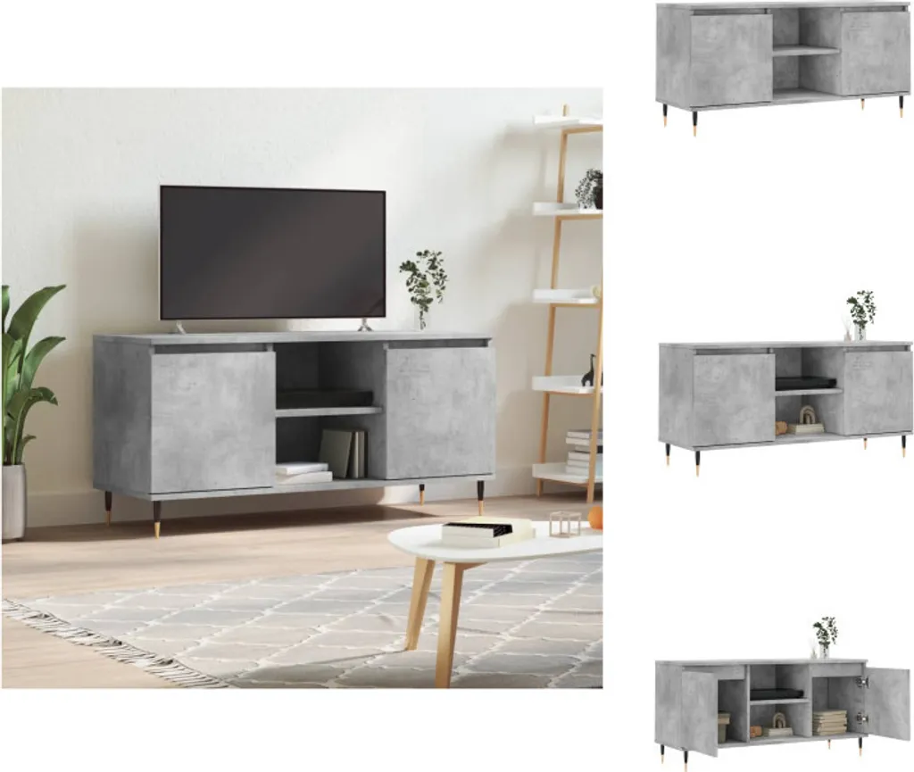 Mobile Porta TV vidaXL Grigio Cemento 104 cm | Arredo Minimal Legno