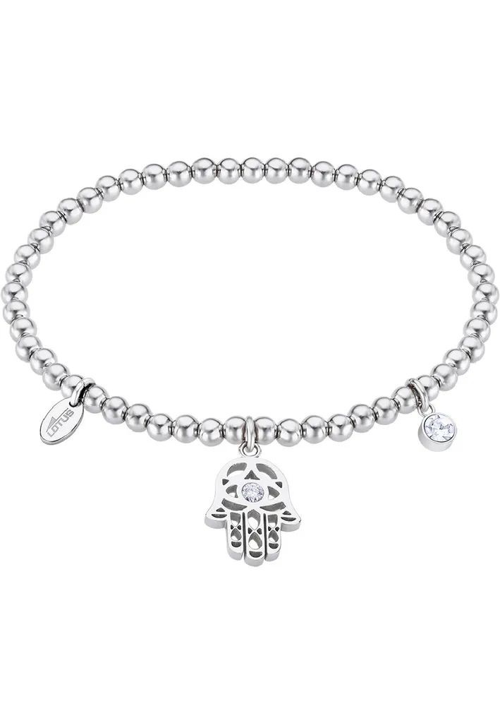 Lotus LS2170-2/3 Bracciale da donna Mano di Fatima in acciaio inossidabile bianco argento 18 cm