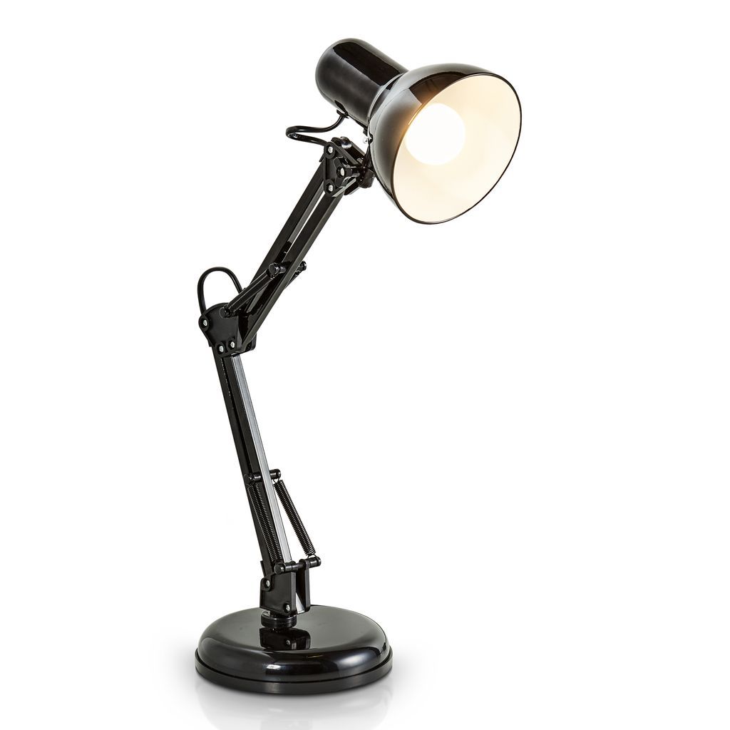 Retro Tisch-Lampe LED schwarz Metall