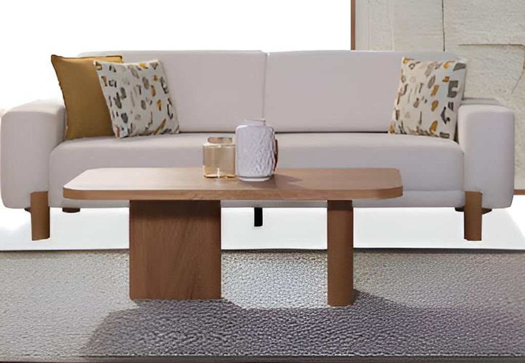 Sofa-Set Modern Interieur Holzrahmen Minimalistischer Stil Weiße Farbe