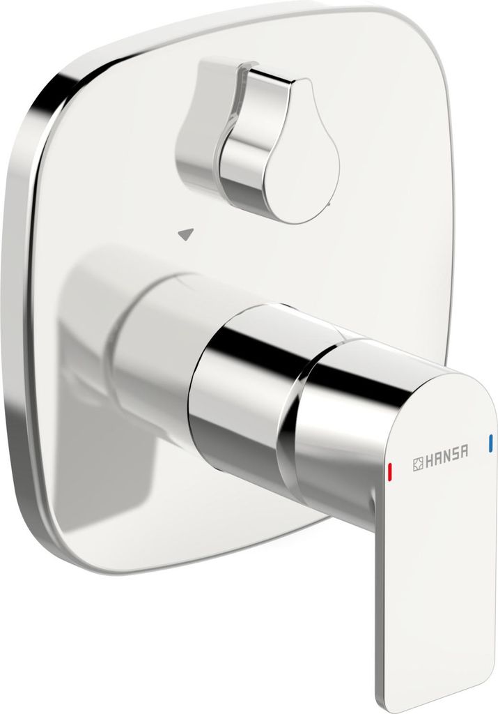 HANSA HANSASTELA Fertigmontageset für Wanne/Brause, mit Blueclick und Bluetune, Rosette soft edge, chrom, 87843173