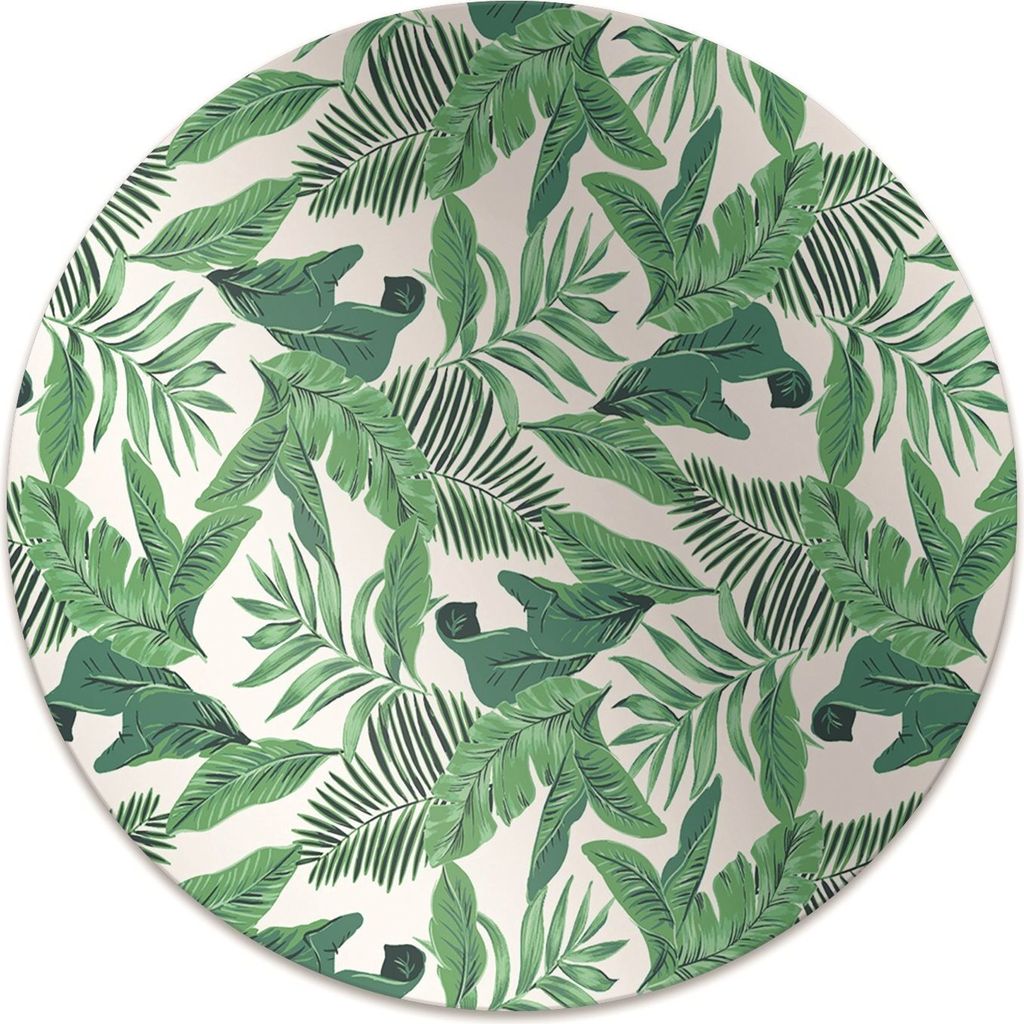 Rundmatte - Stuhlunterlage Bürostuhlunterlage - Rund Ø 100 cm - Bodenmatte - Fußmatte - Tropisches Blatt