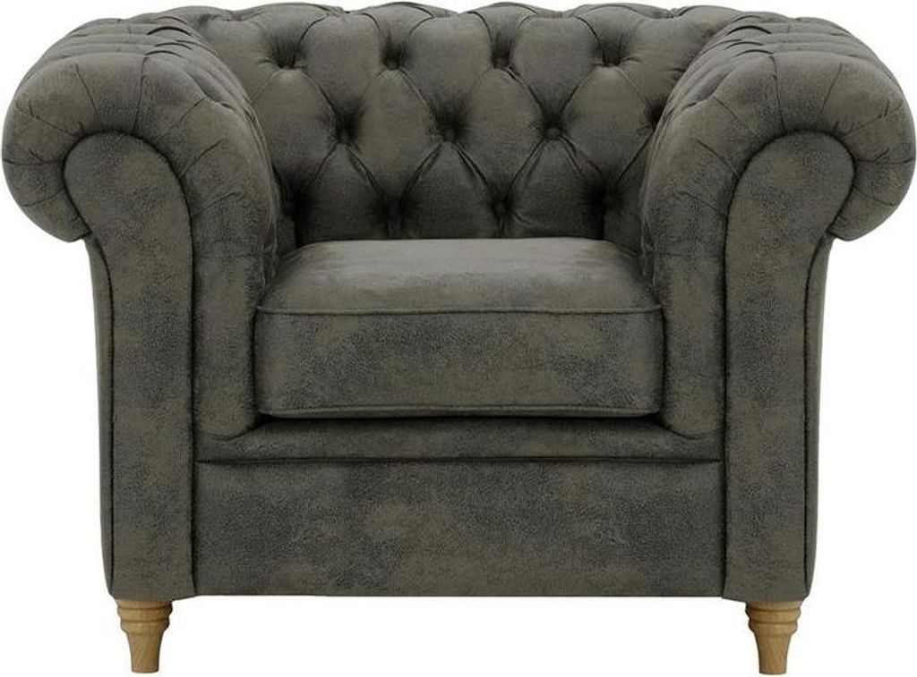 Sessel Chesterfield-Madagaskar 18-wax black