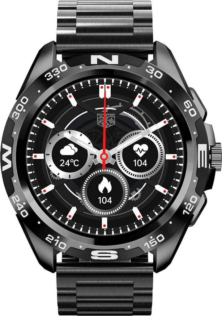 Smartwatch, Herren, modisch mit Touchscreen, HD 1,32 Zoll (3,7 cm), Schlafmonitor, Herzfrequenz, Aktivitätstracker, IP67, wasserdicht Android IOS