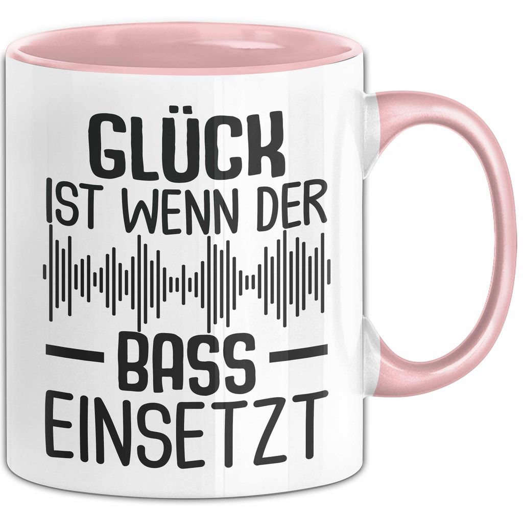 Glück Wenn Bass Einsetzt Tasse Geschenk Chor Singen Sänger Chorpobe Musiker (Rosa)