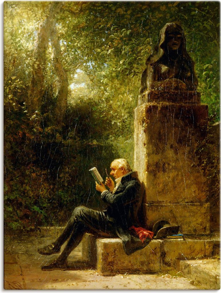 ARTland Leinwandbild Der Philosoph (Der Leser im Park) Größe: 90x120 cm