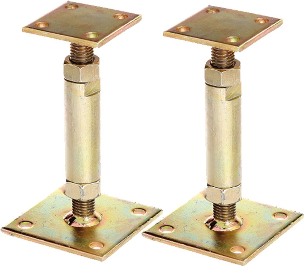 2x GAH Pfostenträger mit 2 Platten verzinkt aufdübelbar Produktbild 