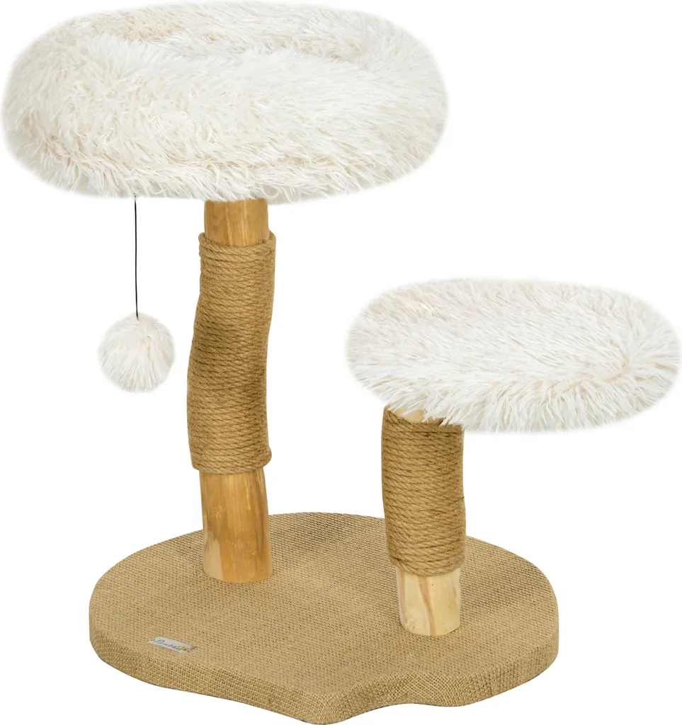 Fortuna Lai Tiragraffi 61,5cm in Legno di Pero Bianco per Gatti
